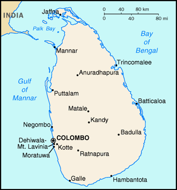 Sri Lanka - Reiseroute